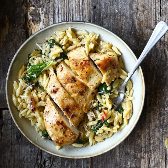 Parmesan Chicken and Orzo