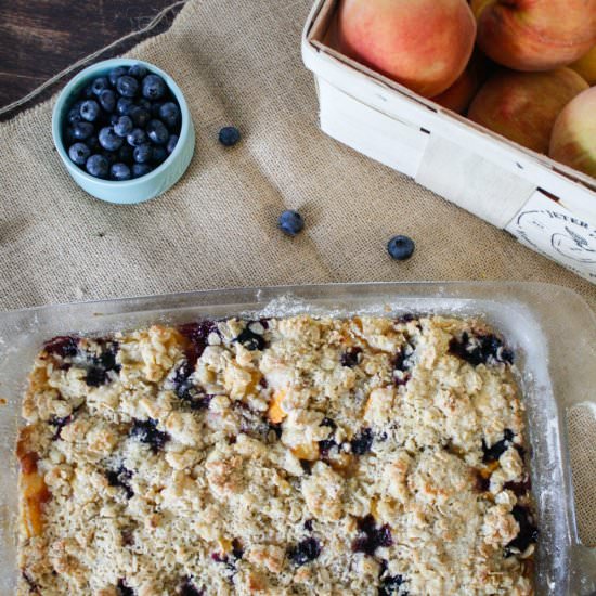 Blueberry Peach Crumb Bars