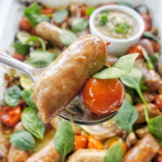 Quick Sausage Tray Bake