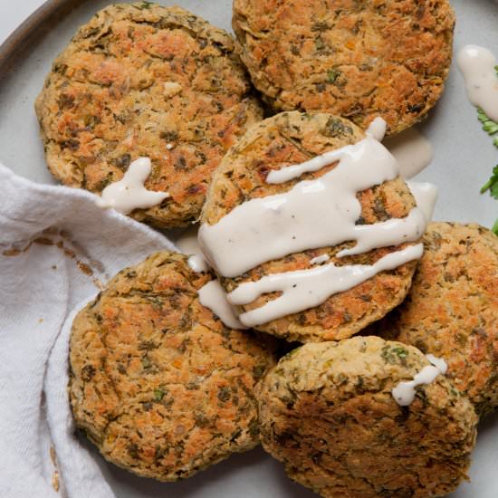 Easy Baked Falafel w/ Tahini Sauce