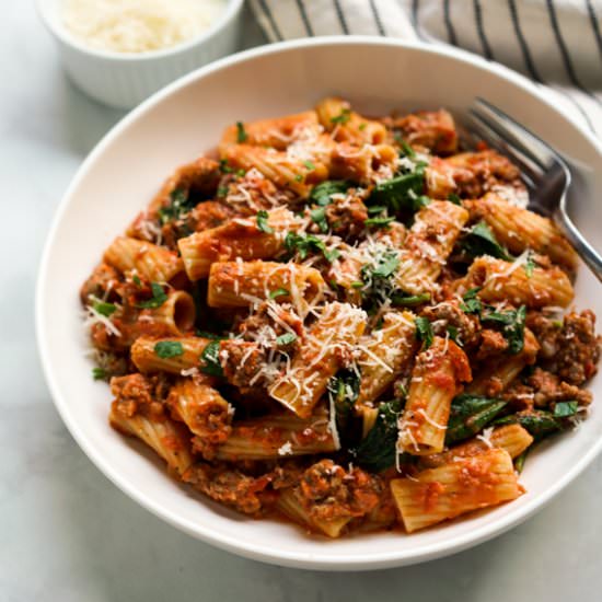 Creamy Sausage Tomato Pasta