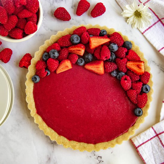 Raspberry Curd Fruit Tart