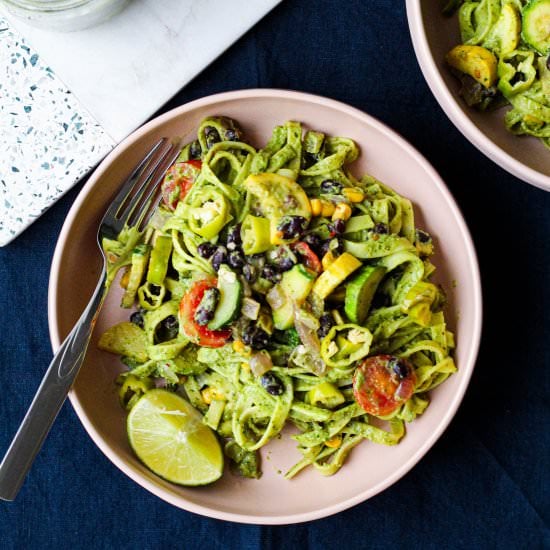 Cilantro Jalapeno Pesto Pasta