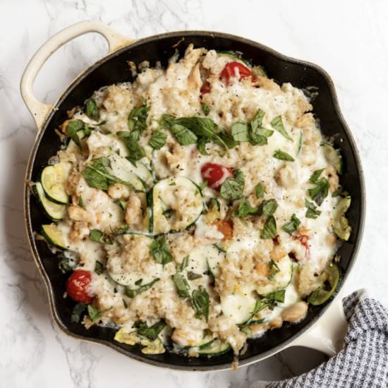 Caprese Zucchini and Quinoa Skillet