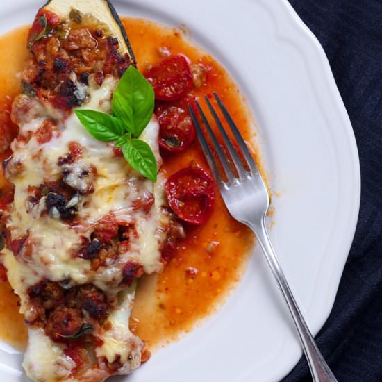 Italian Sausage Stuffed Zucchini
