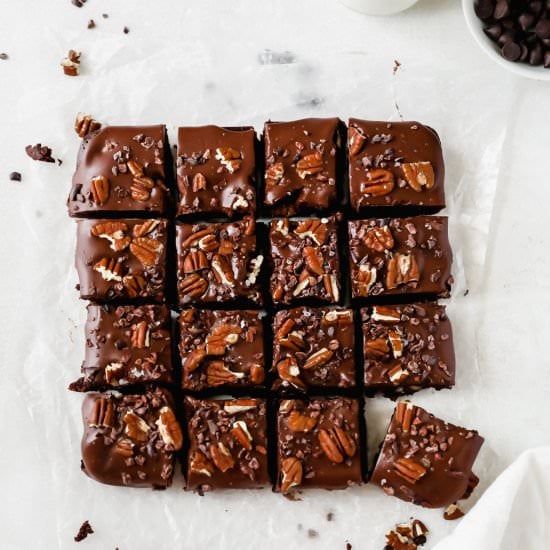 Fudgy Almond Ganache Brownies
