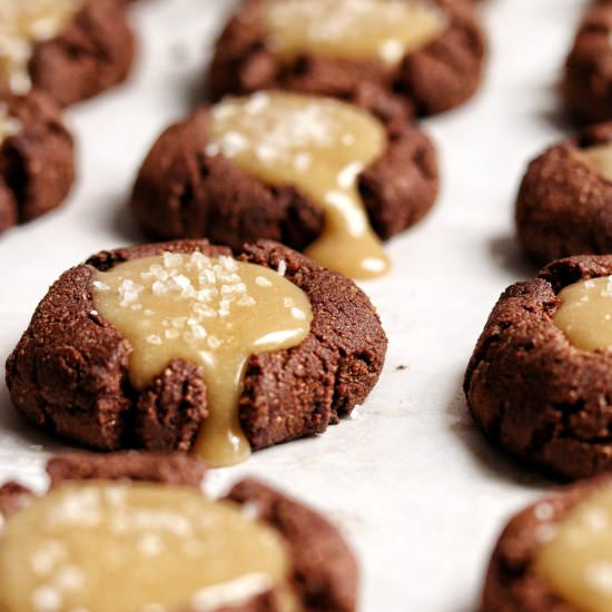 Salted Caramel Thumbprint Cookies