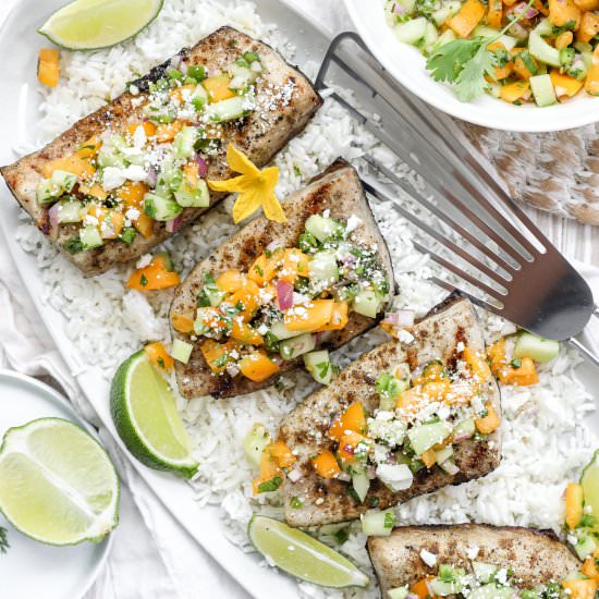 Grilled Kanpachi with Salsa