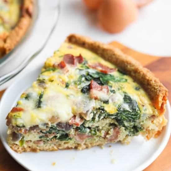 Healthy Spinach Bacon Quiche