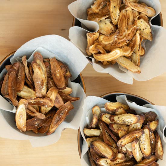 Burdock Root Chips (3 ways)