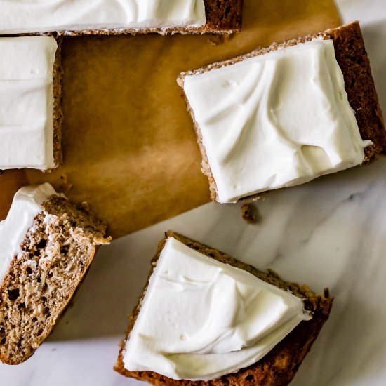 Salted Honey Banana Snack Cake