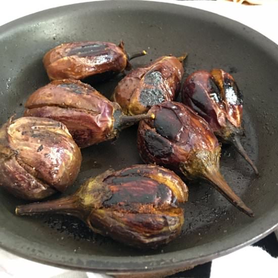 Spice-Stuffed Baby Eggplant