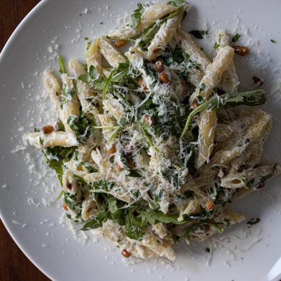 Ricotta, Arugula, Pine Nuts Penne Pasta