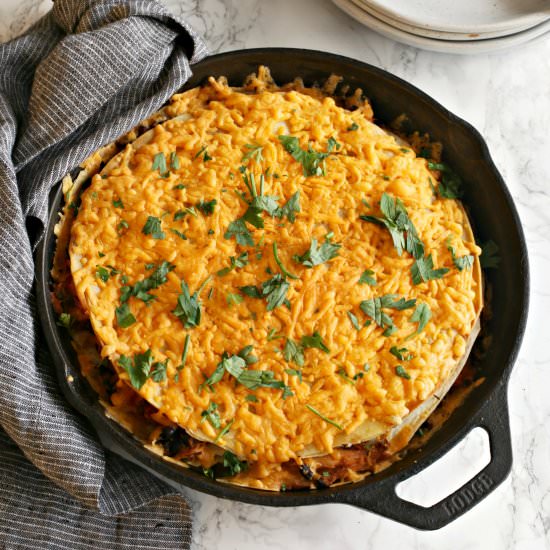 Shredded Chicken Tortilla Pie