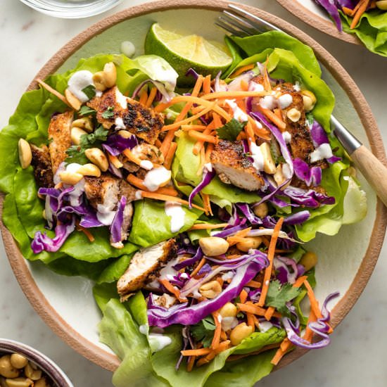 Jerk Chicken Lettuce Wraps