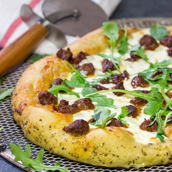 Italian Sausage and Alfredo Pizza