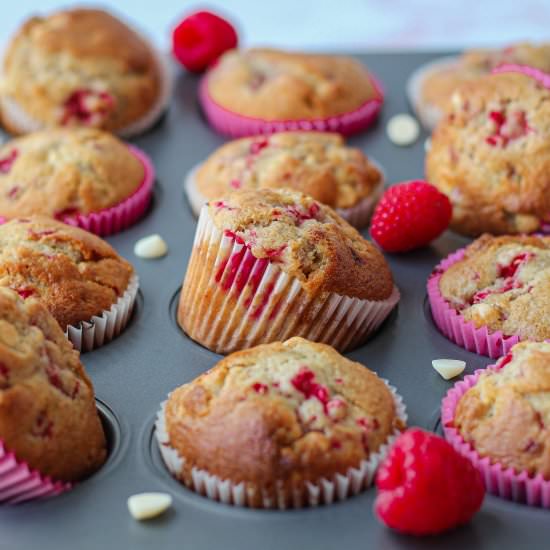 Raspberry White Chocolate Muffins