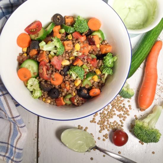 Lentil garden salad