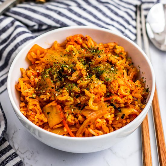 Vegan Kimchi Ramen Fried Rice