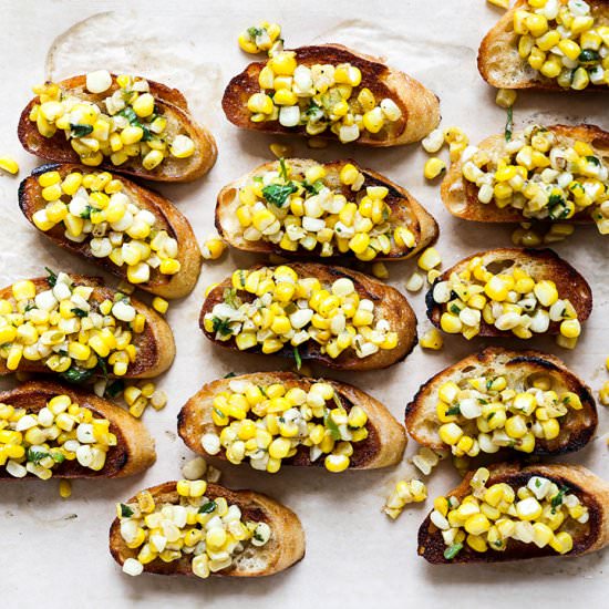 Buttery Toasts with Corn Salsa