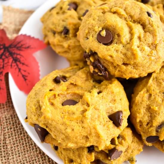 Soft Pumpkin Chocolate Chip Cookies