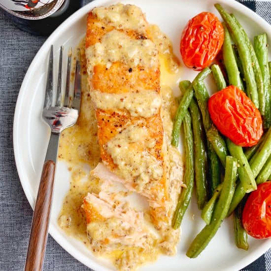 Salmon w/ Old Bay Mustard Sauce
