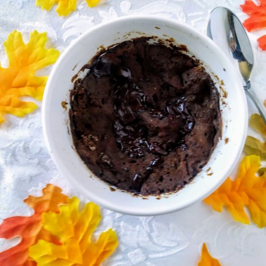 Double Chocolate Pumpkin Mug Cake