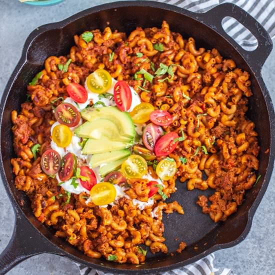 Healthier One Pan Taco Pasta