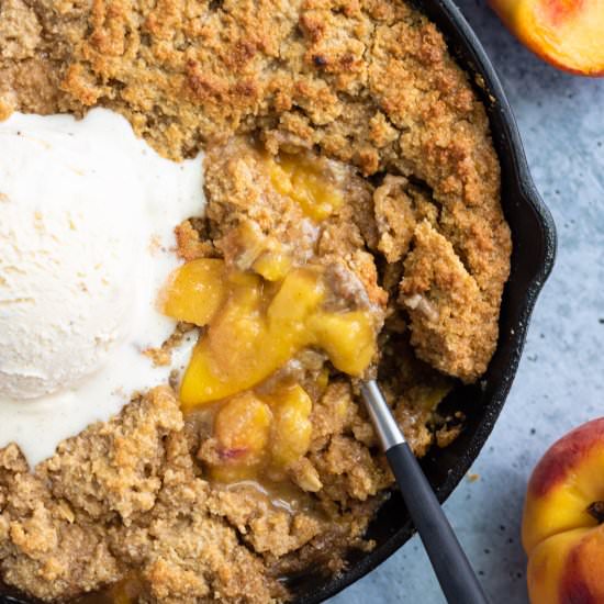 Vegan Grilled Peach Cobbler (GF)