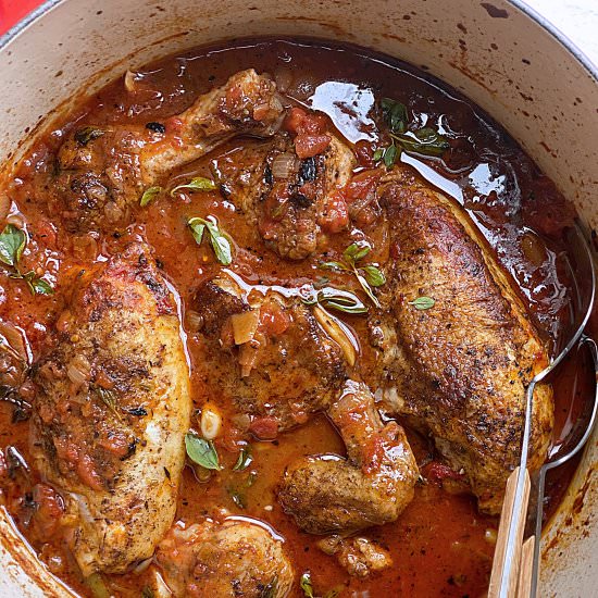 Braised Chicken In Tomato Sauce
