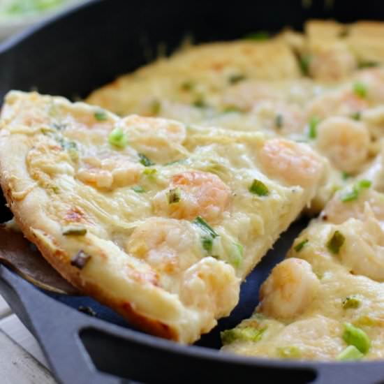 Shrimp Alfredo Pizza
