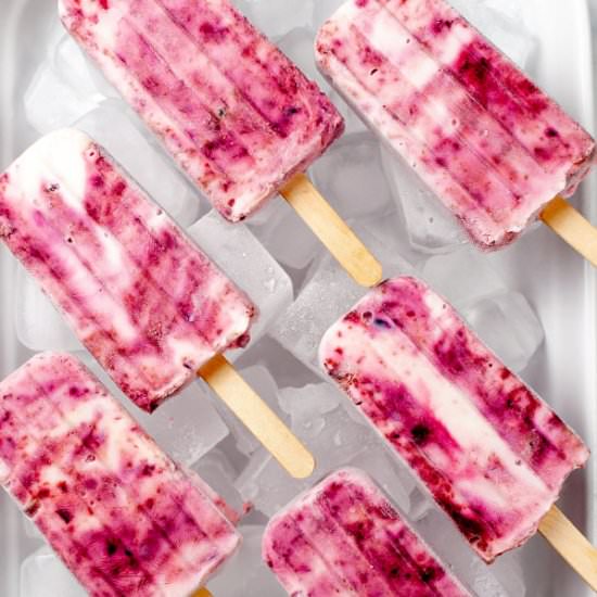 Cherry Popsicles with Greek Yogurt