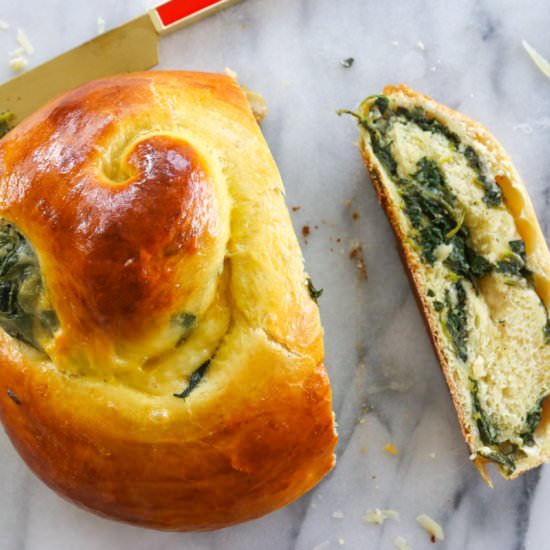 Spinach and Cheese Challah