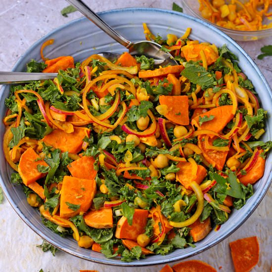 Kale and sweet potato salad
