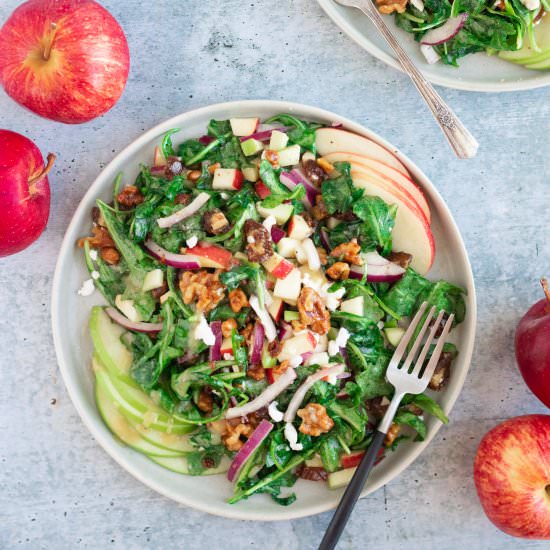 Apple Arugula Date Walnut Salad