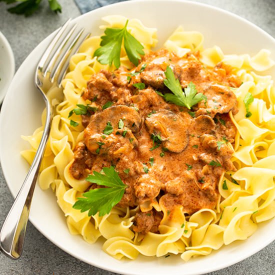 Ground Beef Stroganoff