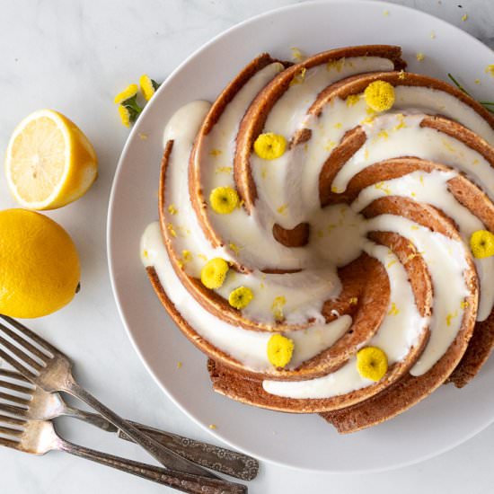 Lemon Chamomile Bundt Cake