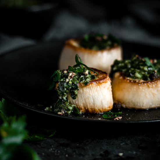 Miso Glazed Vegan Scallops