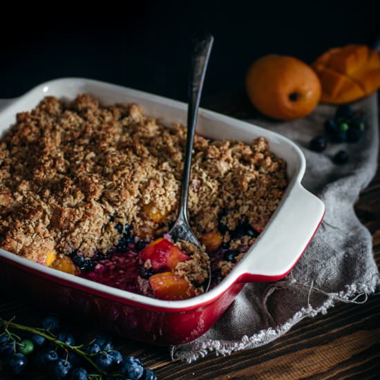 Blueberry and Mango Crumble
