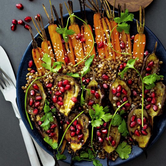 Roasted Carrots & Indian Eggplants