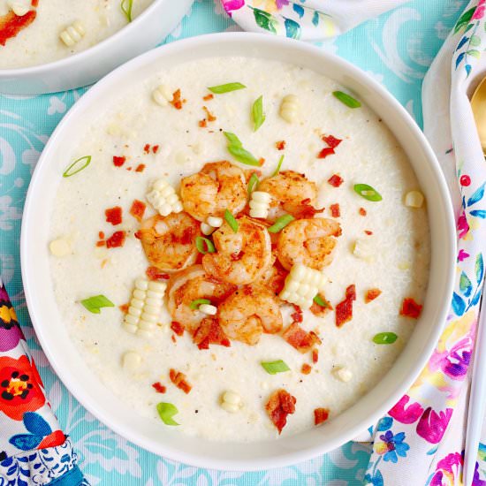 Shrimp and Creamy Corn Grits