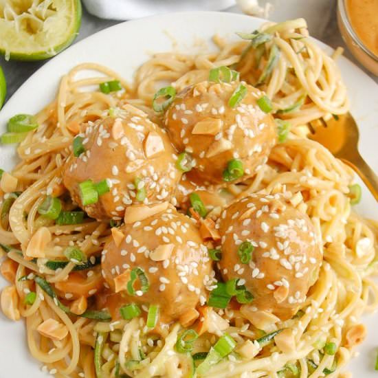 Thai Turkey Meatball w/Peanut Sauce