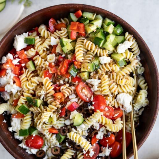 Healthy Greek Pasta Salad (GF)