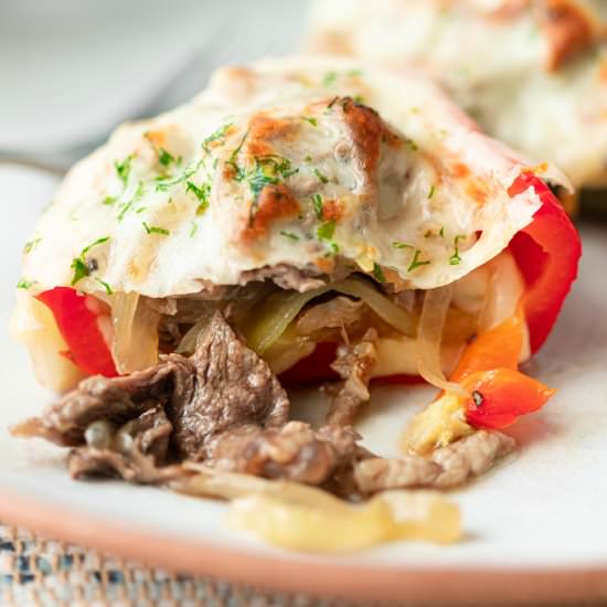 Philly cheesesteak stuffed peppers