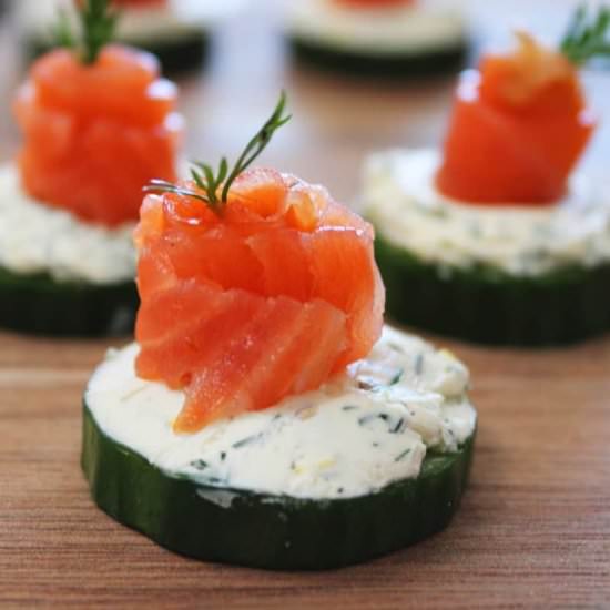 Cucumber Salmon Bites