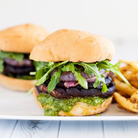 Roasted Portabello Pesto Sandwich