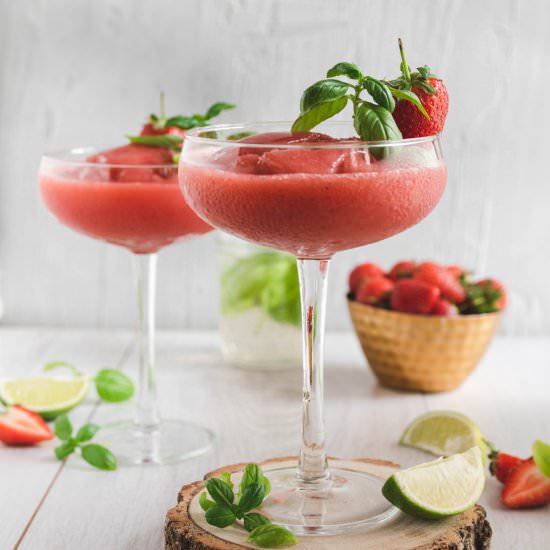 Frozen Strawberry Basil Daiquiri