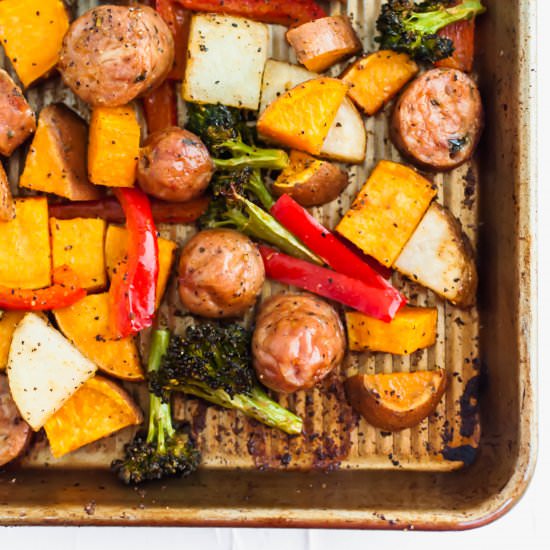 Sheet Pan Sausage and Vegetables