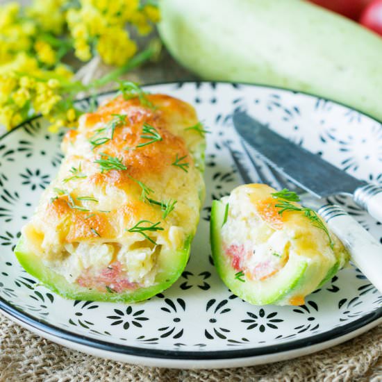 Cheese Stuffed Zucchini Boats