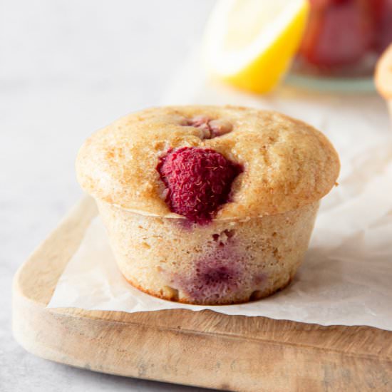 Healthy Lemon Raspberry Muffins